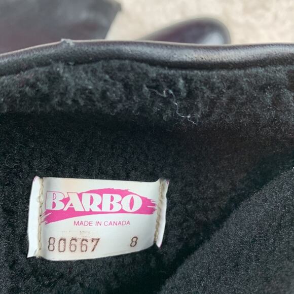 Vintage Barbo fleece lined black boots, size 8 - made in Canada - Picture 2 of 8